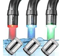 Lot de 3 robinets à eau LED dégradés 3 couleurs sensibles à la température changeante pour salle de bain et cuisine