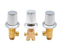 Lot de 3 robinets de dérivation de douche en laiton massif pour baignoire d'eau froide et chaude pour salle de bain, sauna, robinet mitigeur avec poignée conique anti-fuite