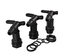 Lot de 3 robinets d'eau pour citerne de pluie, tonneau de pluie, robinet de rechange en plastique, robinet de vidange, réservoir d'eau de pluie avec bande étanche