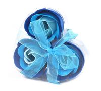 Lot de 3 Roses de Savon Boite Coeur - Bleue