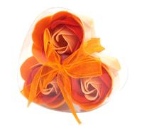 Lot De 3 Roses De Savon Boite Coeur - Pèche