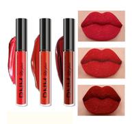 Lot de 3 rouges à lèvres liquides mats noir foncé/violet/bleu mat pour femme - Longue durée - Inaltérable - Noir - 24 heures - Crayon contour des lèvres original et rouge à lèvres (Set 05#)