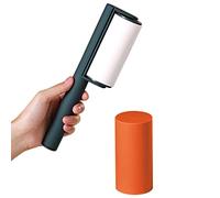 Lot de 3 rouleaux anti-peluches et de recharge - Portable - Pour poils d'animaux, rouleau de poussière, brosse de nettoyage, papier adhésif thermofusible chaud pour poils d'animaux, vêtements, tapis