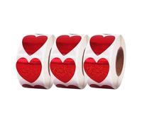 Lot de 3 rouleaux d'autocollants en forme de cœur de 2,5 cm pour la Saint-Valentin, les invitations, les travaux manuels, le scrapbooking, la Saint-Valentin