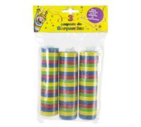 Lot de 3 rouleaux de 18 serpentins colorés pour vos fêtes