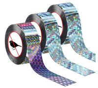 Lot de 3 rouleaux de 80 m x 2,4 cm de bande réfléchissante pour répulsifs contre les oiseaux, pour protéger les maisons, les jardins, les cours, les plantes, les fruits