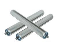Lot de 3 rouleaux de convoyeur en acier inoxydable - Axe de 8 mm - 25 mm x 550 mm - Remplacement pour zones de distribution et d'assemblage - Finition argentée - Usage industriel robuste