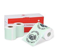 Lot de 3 Rouleaux de Logo Phomemo Autocollants Thermiques Ronds Vert 50 x 50 mm pour étiqueteuse Phomemo M110/M120/M220/M200/M221, utilisés pour l'impression de logo, le marquage d'articles ménagers