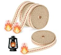Lot de 3 rouleaux de mèche pour lampe à huile, mèche en coton, mèche plate pour lampe à huile, mèche de rechange, mèche à pétrole, mèche en fibre de verre pour lanterne de jardin, lampe