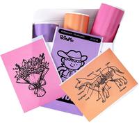 Lot de 3 rouleaux de papier autocollant T02/M02X/M02L-Violet/rouge rose/orange T02-Recharge de papier autocollant pour imprimante-50 mmx3,5 m-Durée de vie 20 ans-Pour notes