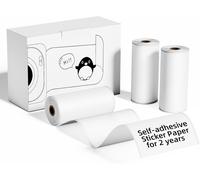 Lot de 3 rouleaux de papier blanc pour imprimante thermique portable T02 M02X M02L M02 M02PRO M02S M02S M04S M03 M03AS M04AS Durée de vie 2 ans 57 mmx3,5 m