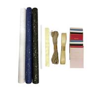 Lot de 3 rouleaux de papier cadeau avec ruban adhésif, blanc + bleu marine + noir