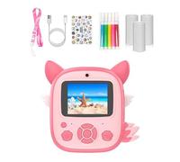 Lot de 3 rouleaux de papier photo pour enfants - Coque en silicone résistante aux chocs - Vidéo 1080p - Cadeau d'anniversaire - Motif animal - Impression instantanée de l'appareil photo pour enfants