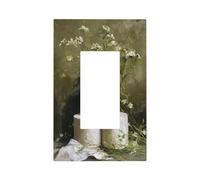 Lot de 3 rouleaux de papier toilette Fleurs sauvages Interrupteur Plaque murale Plaque frontale simple à bascule 1 gang Décoration de prise de courant pour la maison, la cuisine, la salle de bain
