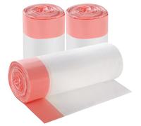 Lot de 3 rouleaux de petits sacs poubelle en corde de 15 l - Petits sacs poubelle qui tombent dans la cuisine, la salle de bain, la chambre à coucher, les maisons, le bureau - 60 pièces (blanc)