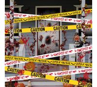 Lot de 3 rouleaux de ruban adhésif d'avertissement d'Halloween avec impression de sang, ruban adhésif de scène de crime de 27 m pour intérieur et extérieur, fête d'Halloween, décoration de maison