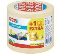 Lot de 3 rouleaux de ruban adhésif de masquage (L x l) 50 m x 30 mm beige TESA 55338