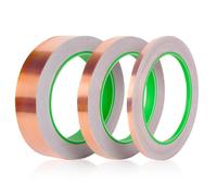 Lot De 3 Rouleaux De Ruban Adhésif En Cuivre Avec Adhésif Conducteur Pour Réparations Électriques,Guitare,Blindage Emi,Artisanat,Mise À La Terre,Vitrail (25 Mm,12 Mm,6 Mm X 20 M)