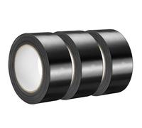 Lot de 3 rouleaux de ruban adhésif noir 48 mm x 45 Meter Long | Ruban adhésif robuste résistant à l'eau | Ruban adhésif gris idéal pour réparer les boîtes d'emballage solides | Ruban adhésif tissu