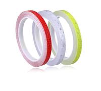 Lot de 3 rouleaux de ruban adhésif réfléchissant haute visibilité pour route, camping-car, voiture, moto, vélo, vêtements et casques - 10 mm x 8 m