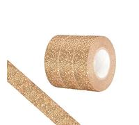 Lot de 3 rouleaux de ruban adhésif Washi à paillettes - 15 mm - Pour bricolage, bullet journal, artisanat, emballage cadeau, scrapbooking (or rose)