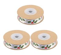 Lot De 3 Rouleaux De Ruban D' De Noël Impression Exquise Couleurs Riches Pour De Fête De Mariage Décoration Intérieure Atmosphère Festive