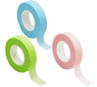 Lot de 3 rouleaux de ruban d'extension de cils pour extensions de cils, isolation Micropore (bleu, rose, vert)