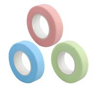 Lot de 3 rouleaux de ruban d'extension de cils pour extensions de cils, isolation Micropore (bleu, rose, vert)