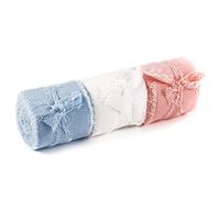 Lot de 3 rouleaux de ruban en mousseline de soie - 3,8 cm x 13,7 m - Ruban coloré effiloché - Pour invitations de mariage, bouquets de mariée, emballage, décoration, travaux manuels