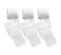 Lot de 3 rouleaux de ruban en mousseline de soie blanc - 3,8 cm x 6 m - Ruban décoratif pour emballage cadeau, bouquet de mariage, invitation de mariage, bricolage