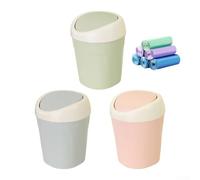 Lot de 3 rouleaux de sacs poubelle pour mini poubelle de bureau avec couvercle rotatif