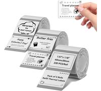 Lot de 3 rouleaux d'étiquettes compatibles avec les imprimantes d'étiquettes NIIMBOT B1, B21, B3S, 40 x 30 mm, impression noire sur papier d'étiquetage blanc, 230 étiquettes/par rouleau (transparent)