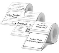 Lot de 3 rouleaux d'étiquettes compatibles avec les imprimantes d'étiquettes NIIMBOT B1, B21, B3S, 50 x 50 mm, 110 étiquettes par rouleau (blanc)
