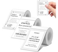 Lot de 3 rouleaux d'étiquettes compatibles avec les imprimantes d'étiquettes NIIMBOT B1, B21, B3S, 50 x 70 mm, impression noire sur papier d'étiquetage blanc, 110 étiquettes/par rouleau (blanc)