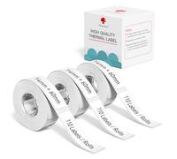 Lot de 3 rouleaux d'étiquettes Phomemo D30, 14 mm x 60 mm, ruban adhésif thermique Phomemo D30, compatible avec imprimantes d'étiquettes D30, 110 étiquettes/rouleau, 3 rouleaux, blanc