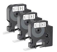 Lot de 3 Rouleaux Etiquettes Autocollantes 45013s compatibles avec étiqueteuse Dymo D1 S0720530 pour Dymo LabelManager 160 280,12 mm x 7 m Noir sur blanc