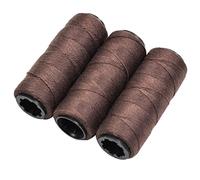 Lot de 3 Rouleaux Fil à Coudre pour Fabrication Perruques, Couture à Main, Trame de Cheveux Bricolage, L'Usage Quotidien (Marron)