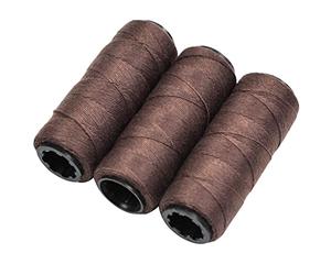 Lot de 3 Rouleaux Fil à Coudre pour Fabrication Perruques, Couture à Main, Trame de Cheveux Bricolage, L'Usage Quotidien (Marron)