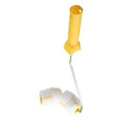 Lot de 3 rouleaux incurvés pour surfaces diagonales cylindriques - 3,25 cm pour 5,7 cm de diamètre - Cadre en plastique et métal avec têtes de brosse en polyester - Poignée de rouleau avec 3 recharges