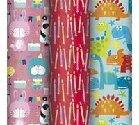 Lot de 3 rouleaux papier cadeau CLAIREFONTAINE enfant 2m