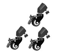 Lot de 3 roulettes pivotantes de 25 mm pour support d'éclairage de studio photo et vidéo avec frein