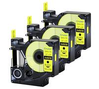 Lot de 3 ruban compatibles Dymo D1 45018 Noir sur Jaune 12 mm | 7 m S0720580 Ruban d'étiquettes compatible avec Dymo Label Manager 160 210D 260P 280 360D 420P Label Point Label Writer