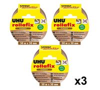 Lot de 3 rubans Adhésif Emballage 50 Mm Rollafix Classic - Uhu