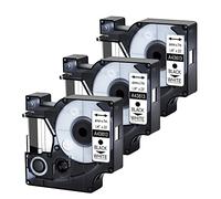 Lot de 3 rubans adhésifs de rechange pour Dymo d1 6 mm x 7 m 43613 S0720780, compatible avec LabelManager 160 210D 360D 280 500TS Pnp LabelPoint 100 150 200 250 300 Noir sur blanc