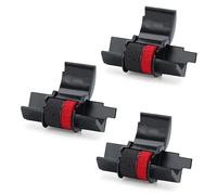 Lot de 3 rubans de rechange pour calculatrice IR40T, noir et rouge, compatible avec Casio HR-100TM HR-170RC Canon P23-dhv CP13 Sharp EL-1801V (scellé individuellement)