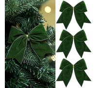 Lot de 3 rubans de velours rétro de 15 cm avec grand nœud pour fête, festival, décoration d'arrangement d'arbre de Noël