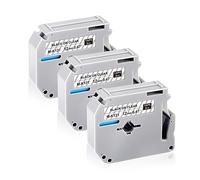Lot de 3 rubans d'étiquettes de rechange pour Brother Ptouch M Tape Transparent M131 MK-131 MK131, 12 mm 1,2 cm Noir sur transparent Compatible avec les étiqueteuses PT-65 PT-85 PT-M95 PT-90 PT-70