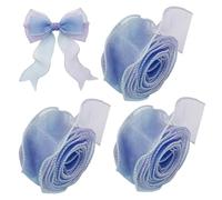 Lot de 3 rubans irisés de 6, 1 cm large, 3 m, ruban holographique en mousseline soie transparente pour travaux manuels et emballages cadeaux, bord blanc, décoration d'intérieur