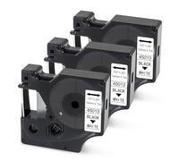 Lot de 3 Rubans pour Étiqueteuse Compatibles avec Dymo D1 45013 S0720530 | 12mm x 7m, Noir sur Blanc | Pour Dymo LabelManager 160 210D 360D 420P Ruban Adhésif Plastique Standard