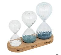 Atmosphera Créateur d'intérieur - Lot de 3 Sabliers en Verre "Little Cottage" 14cm Multicolore MULTICOLORE G